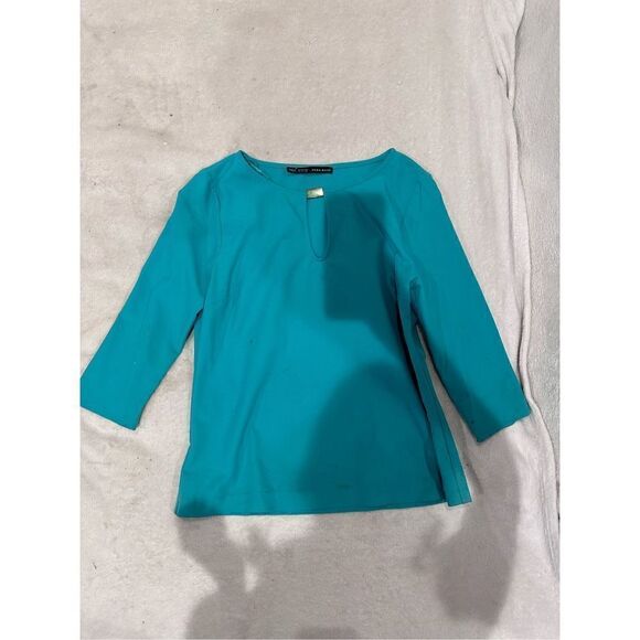 Zara teal blue blouse women’s size L - Picture 1 of 3